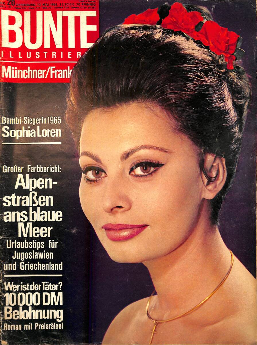 Bunte Illustrierte 12 Mai 1965 Nr.20 – Decke: Sophia Loren – Bambi-Siegerin 1965 Sophia Loren NDR100773 - 1