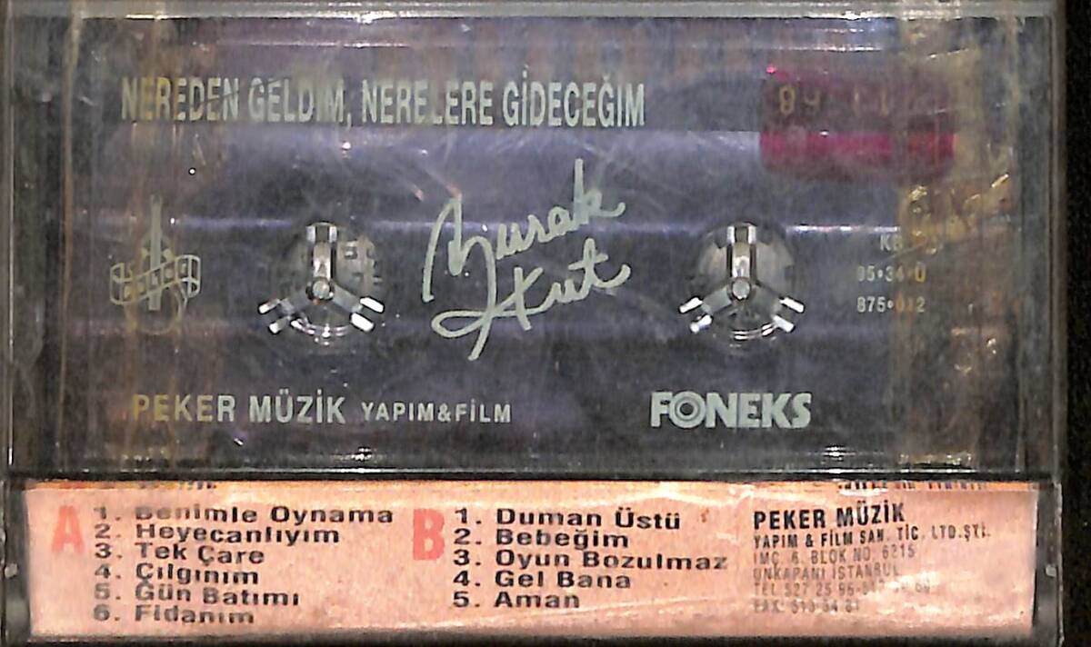 Burak Kut - Nereden Geldim, Nerelere Gideceğim Kaset (Kırmızı Bandrol - İkinci El) KST27970 - 1