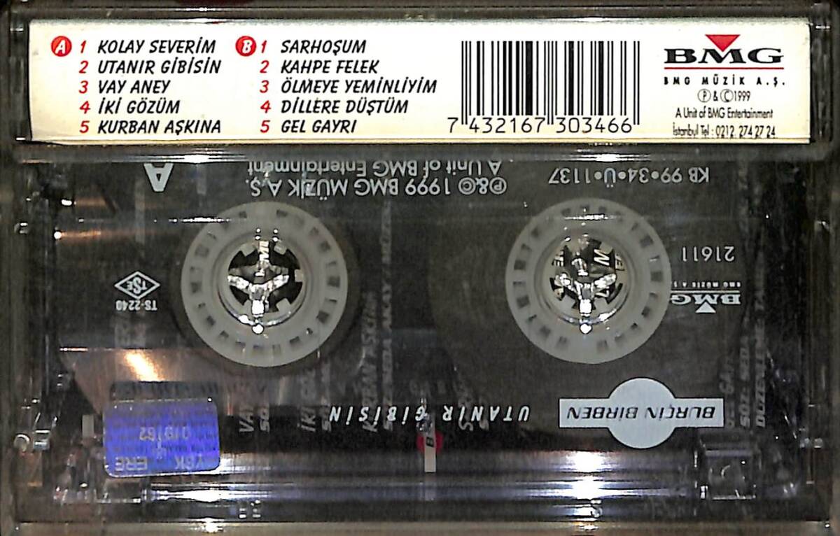 Burçin Birben - Utanır Gibisin Kaset (İkinci El) KST28356 - 2