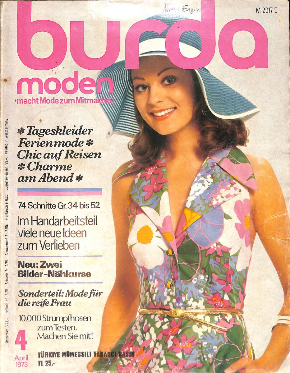 Burda Moden 4 April 1973 - Türkçe İzahlı Anahtar ve Paftası Mevcuttur NDR98423 - 1