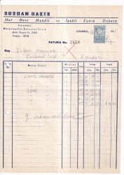 BURHAN HAKER MENDİL VE İPEK EŞARP DEPOSU İSTANBUL.1955 YILI MENDİL FATURASI - Gökçekoleksiyon