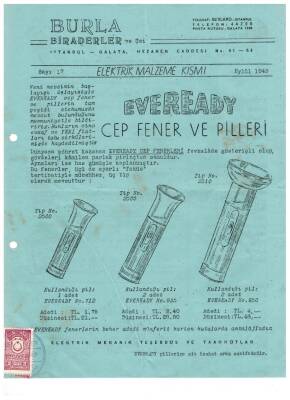 Burla Biraderler-Eveready Cep Fener Ve Pilleri- Reklam Broşür EFM1014 - 1