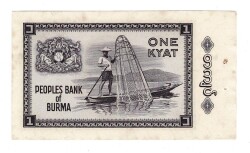 Burma 1 Kyat 1965 ÇİL (Zımba Delikli) YKP6852 - 2