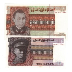 Burma 10/25 Kyat 1972 Takım (2 Adet ) ÇİL YKP8440 - Gökçekoleksiyon