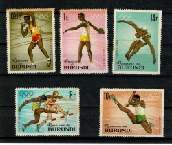 Burundi 1964 Tokyo Olimpiyatları Tematik Pul Serisi - 5 Parça Damgasız PPT2411 - Gökçekoleksiyon