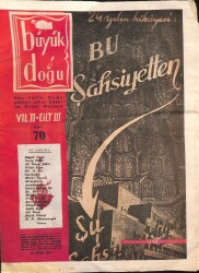 Büyük Doğu Dergisi Sayı 70 31 Ekim 1947 NDR85142 - Gökçekoleksiyon