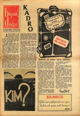 BÜYÜK DOĞU DERGİSİ - Siyasi ve Edebi Mecmua Sayı5 - 20 Ekim 1965 Şükrü Koç Yazarı Fethi Tevetoğlu, Alyans Apartmanları Ve Alyanslar (İlk Basım) NDR66837 - 2