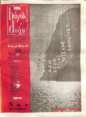 BÜYÜK DOĞU Edebî Siyasî Mecmua BÜYÜKDOĞU (Sayı 22, 29 Mart 1946) Filozof ve Sanatkâr, Reşat Ekrem KOÇU, Vecdi BÜRÜN, Oktay AKBAL, Necati LUGAL NDR73846 - 1