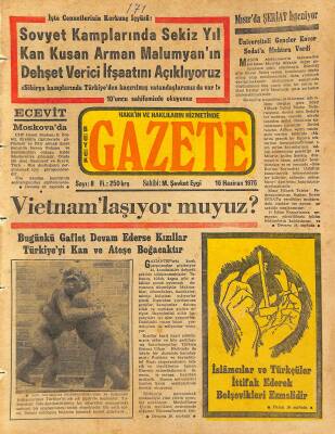 Büyük Gazete Gazetesi 16 Haziran 1976 - Bugünkü Gaflet Devam Ederse Kızıllar Türkiyeyi Kan Ve Ateşe Boğacaktır GZ115683 - 1