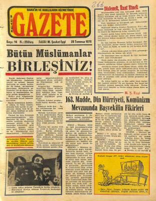 Büyük Gazete Gazetesi 28 Temmuz 1976 - Dünyanın En Büyük Köyü İstanbul GZ115679 - 1