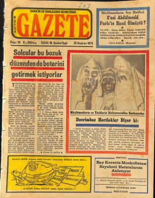 Büyük Gazete Gazetesi 30 Haziran 1976 - 2. Abdülmecid Pariste Nasıl Ölmüştü ? GZ115682 - 1