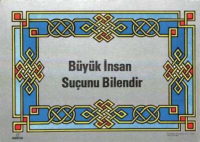 Büyük İnsan Suçunu Bilendir Yazılı Kartpostal KRT18540 - 1