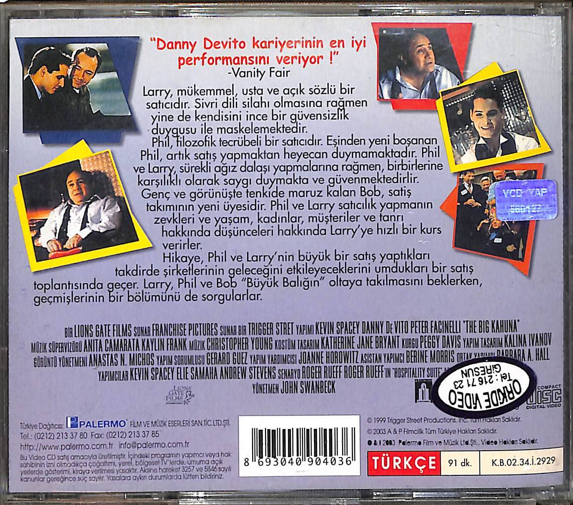 Büyük Kahuna VCD Film (10/6.5) VCD26282 - 2