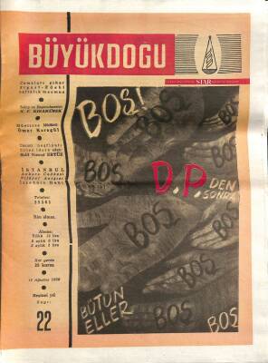 BÜYÜKDOĞU Siyasi edebi haftalık mecmua Beşinci Yıl SAYI22 18 AĞUSTOS 1950 NDR73853 - 1