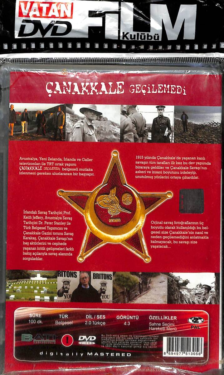 Çanakkale Geçilemedi Orijinal Belgesel DVD Film (Sıfır) DVD2910 - 2
