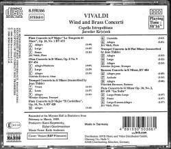 Capella Istropolitana, Jaroslav Kr(e)cek ‎- Wind And Brass Concerti CD (İkinci El) CD4831 - 2