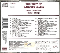 Capella Istropolitana - Richard Edlinger ‎- The Best Of Baroque Music CD (İkinci El) CD3830 - 2