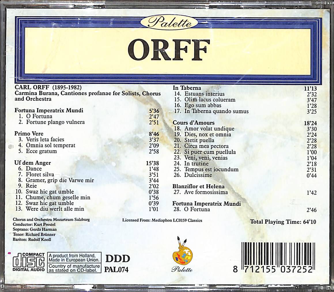 Carl Orff - Carmina Burana CD (İkinci El) CD5395 - 2