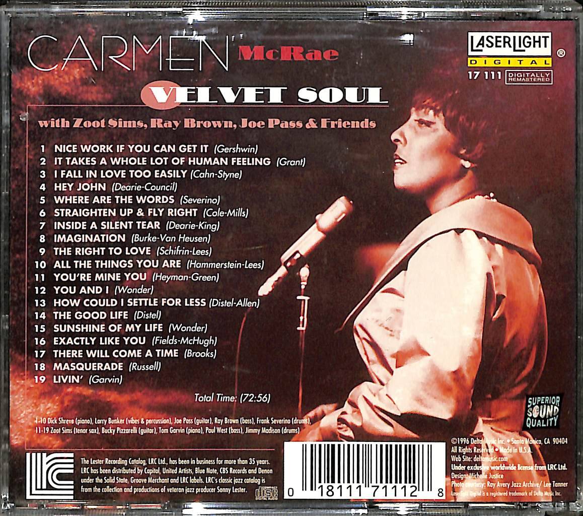 Carmen McRae - Velvet Soul CD (İkinci El) CD5485 - 2