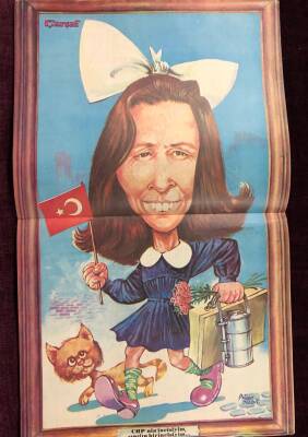 Çarşaf Mizah Dergisi 18 Şubat 1976 Sayı 10 Kapak Demirel Devlet Kuşu , Orta Sayfa Poster CHP nin İncisiyim Sınıfın Birincisiyim - 2