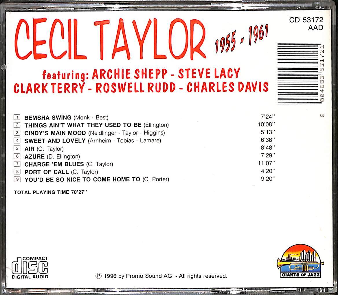 Cecil Taylor - 1955-1961CD (İkinci El) CD5578 - 2