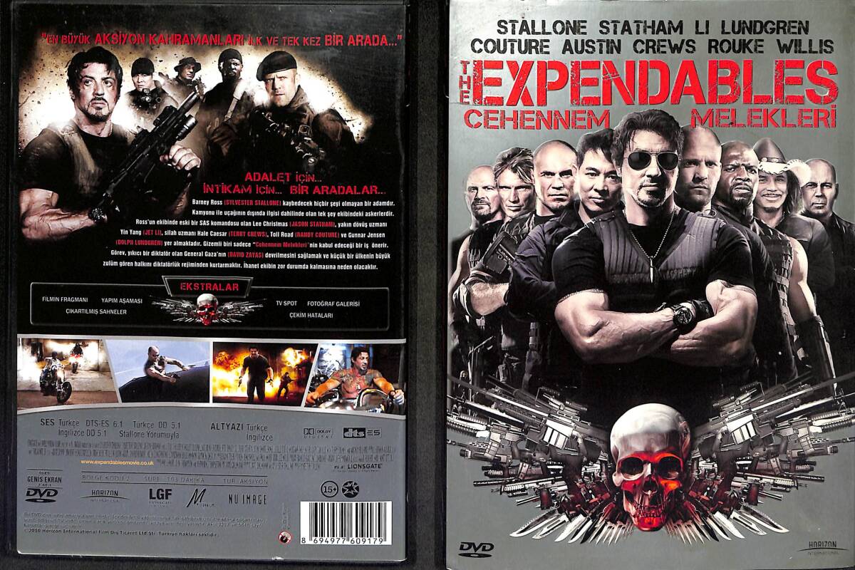 Cehennem Melekleri – The Expendables – Sylvester Stallone, Jason Statham, Jet Li Orijinal DVD (İkinci El) *** ÖZEL KUTUSUNDA *** DVD2930 - 2