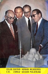 Celal Bayar - Adnan Menderes Kartpostal (Küçük Boy) KRT21318 - Gökçekoleksiyon