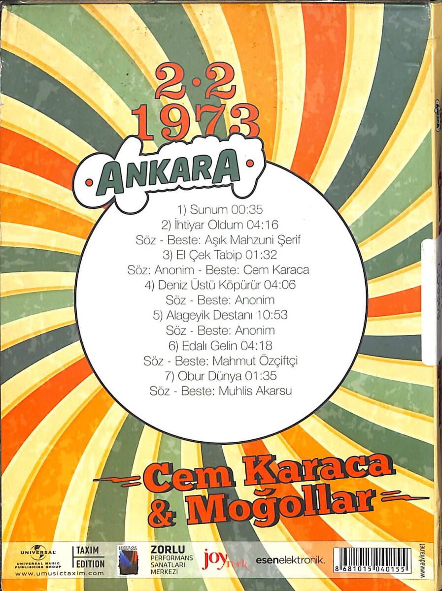 Cem Karacaca Ve Moğollar - 2.2 1973 Ankara CD İkinci El CD5901 - 2