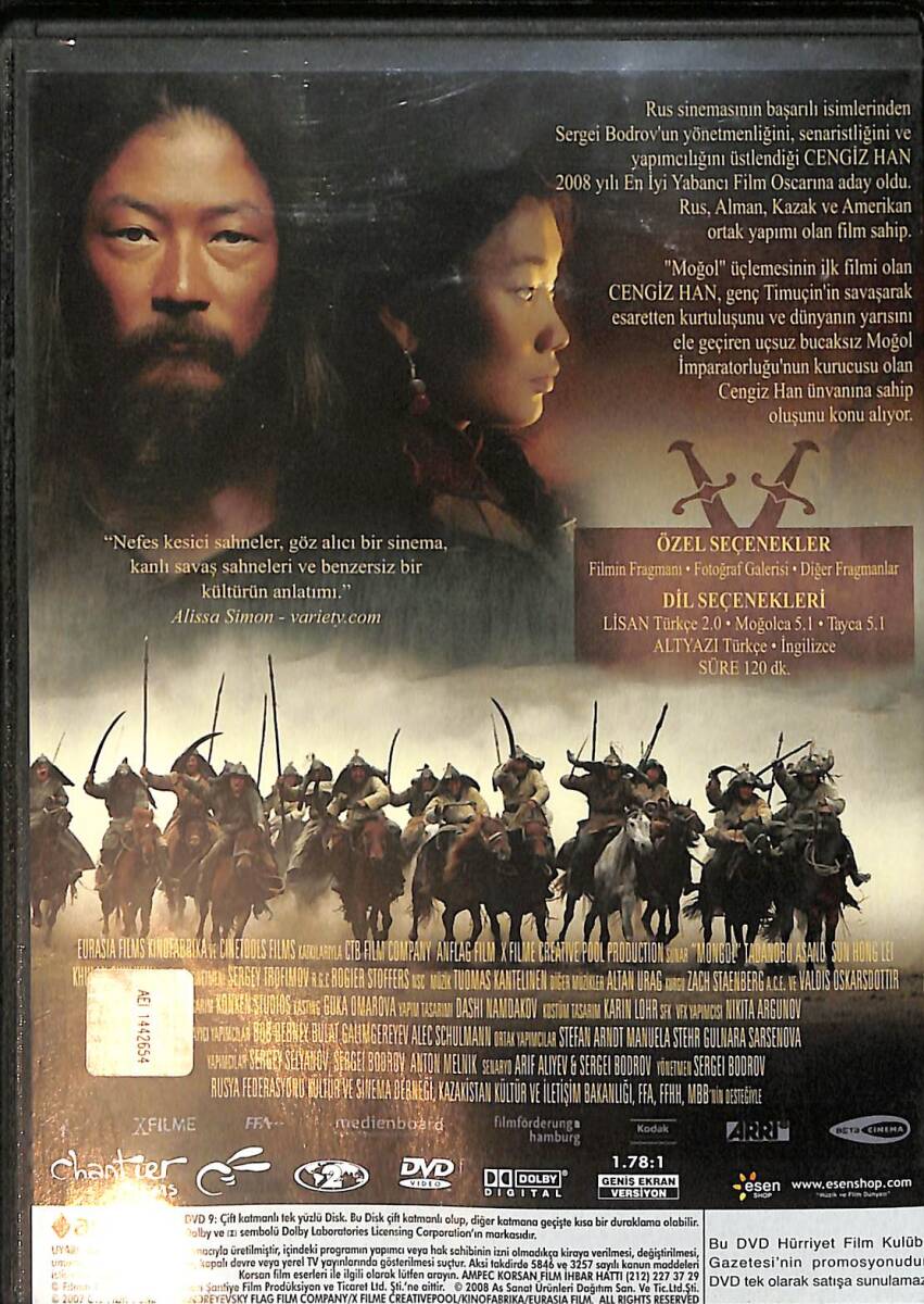 Cengiz Han - Köle . Savaşçı . İmparator. DVD Film (İkinci El) DVD2793 - 2
