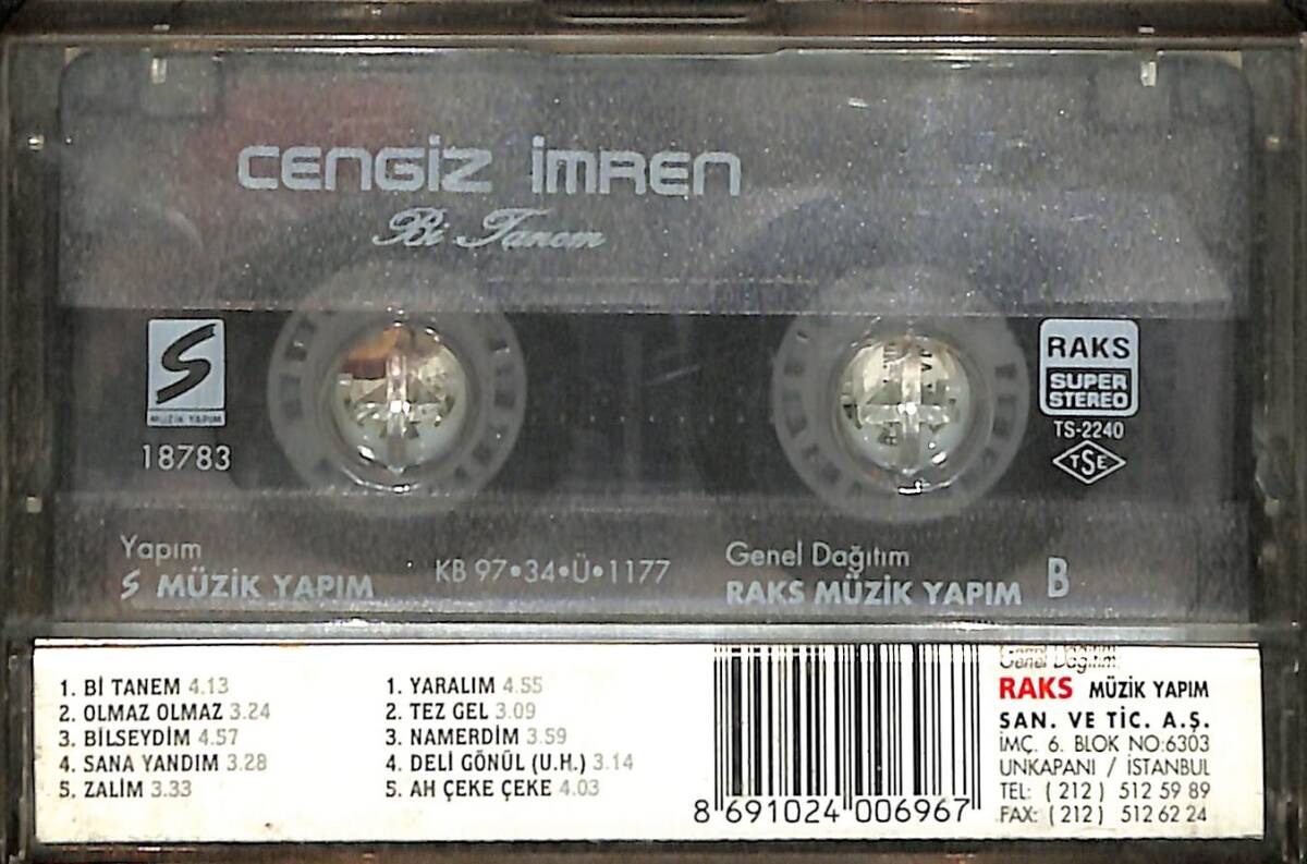 Cengiz İmren - Bir Tanem Kaset (İkinci El) KST28457 - 2