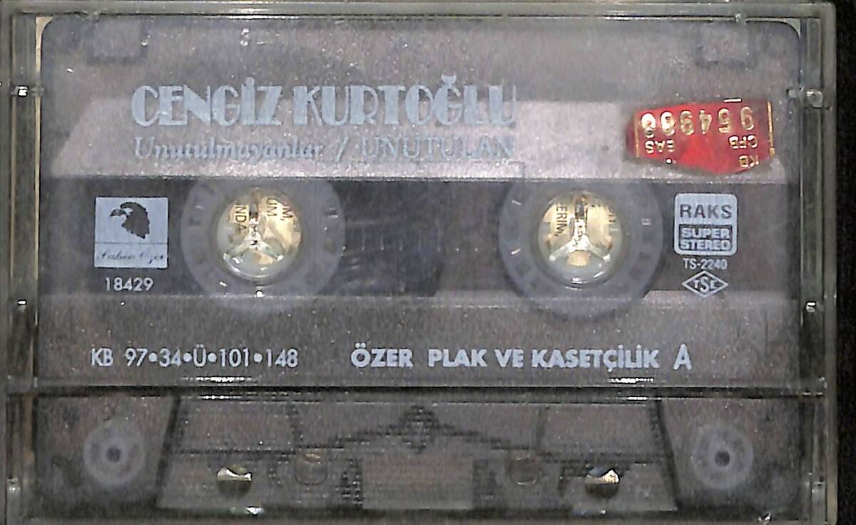Cengiz Kurtoğlu – Unutulmayanlar Orijinal Kaset (İkinci El) * Özer Plak ve Kasetçilik - 1997 - Kırmızı Bandrol * KST31168 - 2