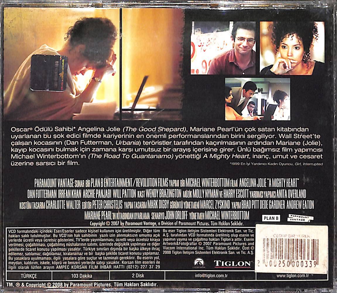 Cesur Bir Yürek – A Mighty Heart Orjinal VCD Film ' Angelina Jolie ' VCD28368 - 2