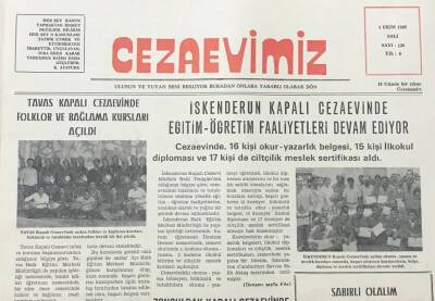 Cezaevimiz Gazetesi 1 Ekim 1985-İskenderun Kapalı Cezaevinde Eğitim -Öğretim Faaliyetleri Devam Ediyor GZ36676 - 1