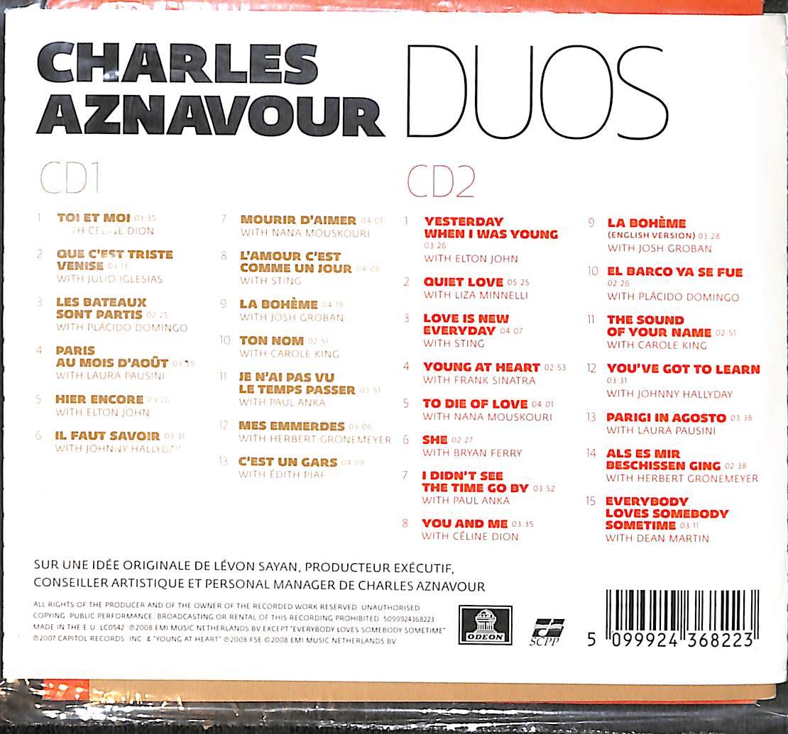 Charles Aznavour - Duos CD (İkinci El) CD5758 - 2