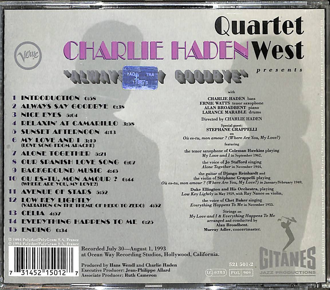 Charlie Haden Quartet West – Always Say Goodbye CD (İkinci El) CD5484 - 2