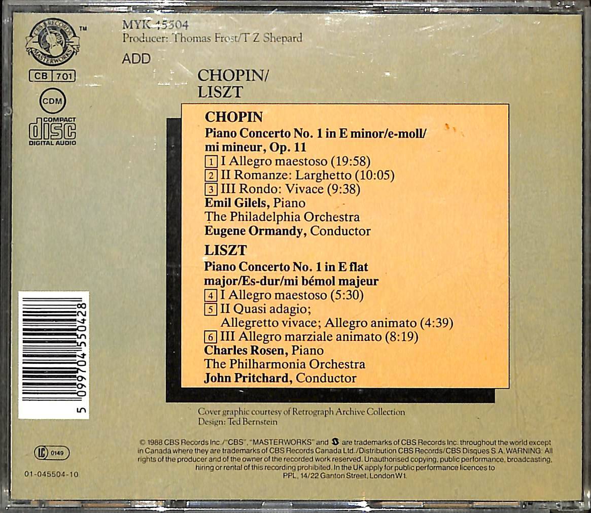 Chopin - Liszt Piano concerto no.1 CD (İkinci El) CD4667 - 2