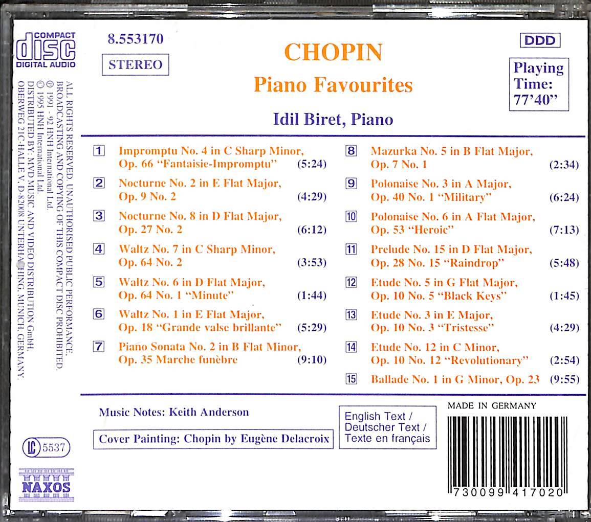 Chopin - Piano Favourites CD (İkinci El) CD4622 - 2