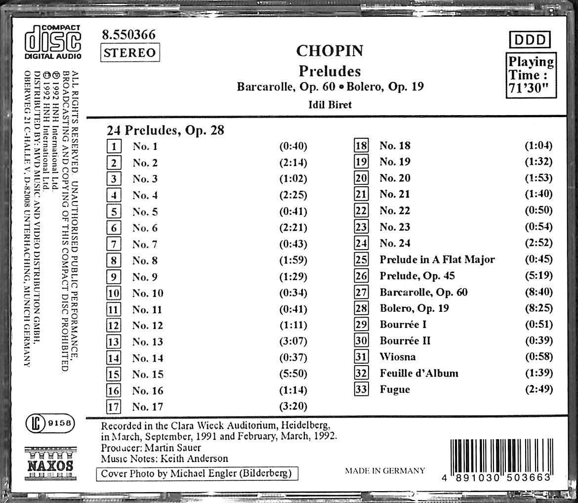 Chopın Preludes Barcarolle CD (İkinci El) CD4514 - 2