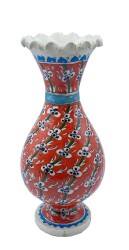 Çiçek Desenli Porselen Vazo AOB1642 - Gökçekoleksiyon