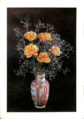 Çiçek Temalı Açılır Kapak Yaldızlı Kartpostal KRT15908 - 1