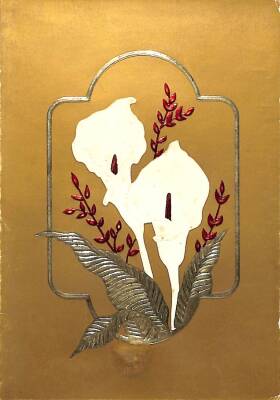 Çiçek Temalı Açılır Kapak Yaldızlı Kartpostal KRT16446 - 1