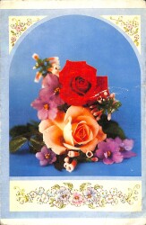 Çiçek Temalı Açılır Kapaklı Kartpostal KRT2721 - 1