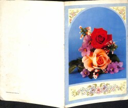 Çiçek Temalı Açılır Kapaklı Kartpostal KRT2721 - 2