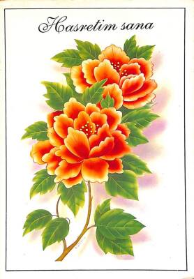 Çiçek Temalı Kartpostal KRT15322 - 1