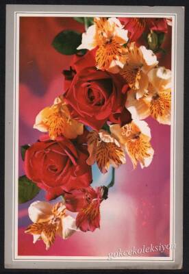 Çiçek Temalı Kartpostal KRT3028 - 1