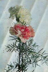 Çiçek Temalı Simli Kartpostal KRT12135 - Gökçekoleksiyon