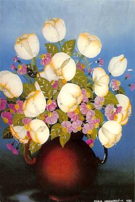 Çiçek Temalı Simli Kartpostal KRT12835 - 1