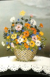 Çiçek Temalı Simli Kartpostal KRT12867 - Gökçekoleksiyon