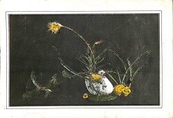 Çiçek Temalı Simli Kartpostal KRT15590 - Gökçekoleksiyon