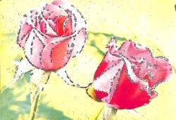 Çiçek Temalı Simli Kartpostal KRT15738 - Gökçekoleksiyon